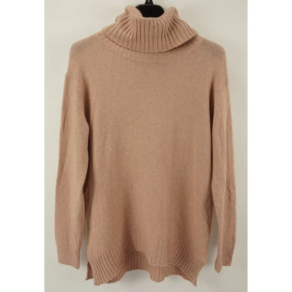 New BP Cozy Knit Longline Turtleneck‎ Sweater Women's Medium Pink Pullover Slit